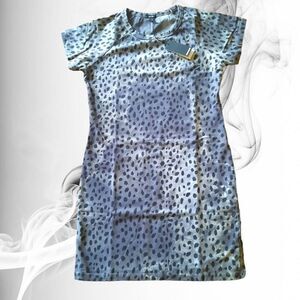 MONROW Women's Vintage Black Cheetah Cap Sleeve Tee Dress Size Large WHIMSYGOTH